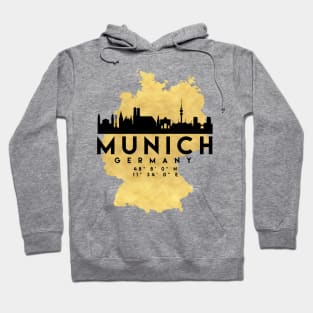 Munich Germany Skyline Map Art Hoodie